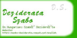 deziderata szabo business card